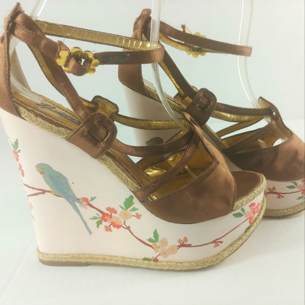 Hale Bob Painted Bird Blossom Sandals Size 6m
